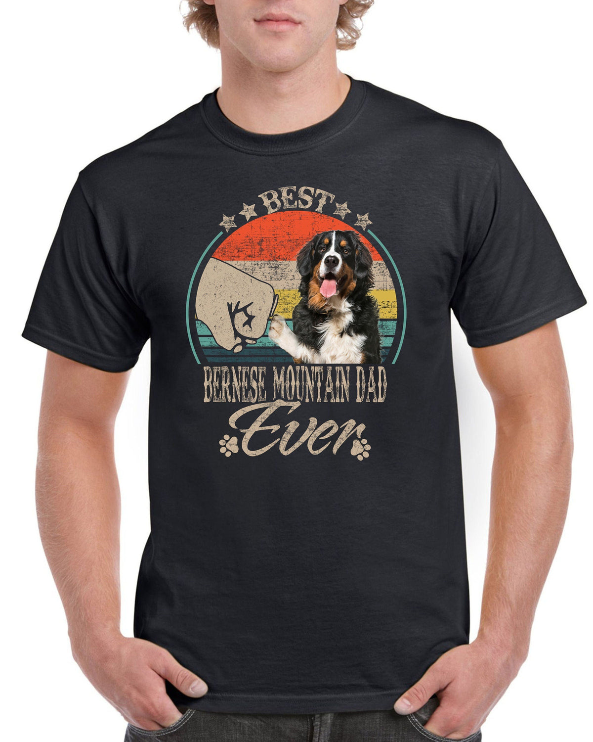 Bernese Mountain For Him Bernese Mountain Dad Shirt For Bernese Mountain T Shirt Best Bernese Mountain Dad Ever Graphic Tee – Aesthetic Look · Great Gift For Fans