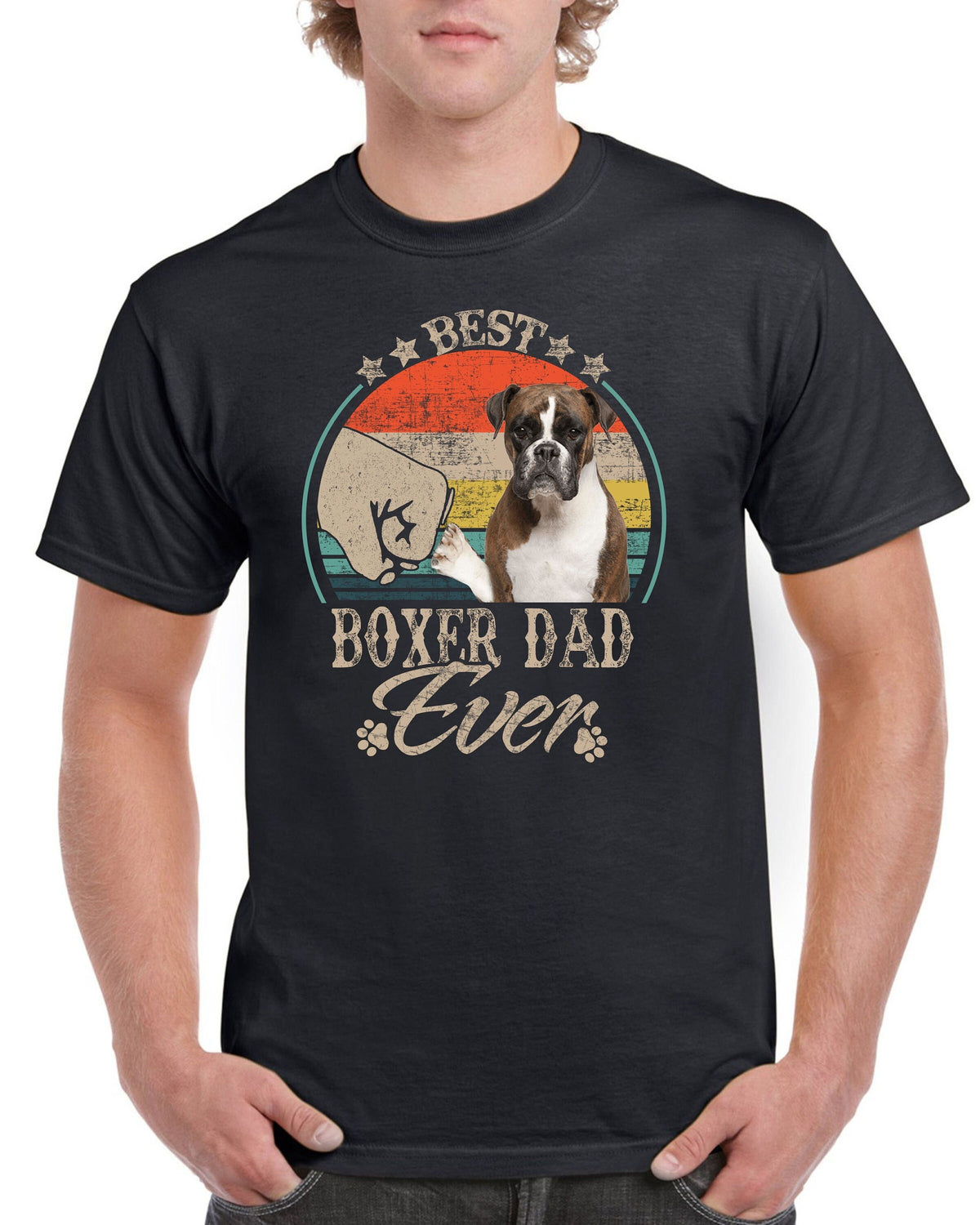 Boxer Dog For Him Boxer Dog Dad Shirt For Boxer Dog T Shirt Best Boxer Dog Dad Ever Graphic Tee – Warm & Stylish · Great Gift For Fans