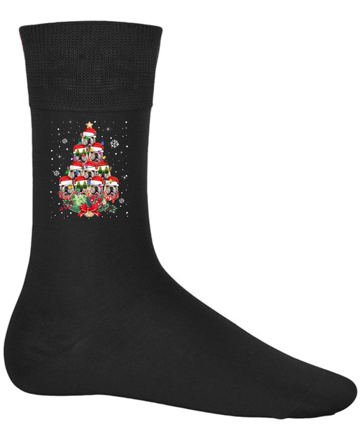 Socks English Bulldog Xmas Socks Secret Santa Dog Christmas Socks For Men And Women Xmas Cotton Socks For Adults Graphic Tee – Feel-Good Design · Perfect For Daily Wear