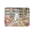 Floral Ghost Halloween Blanket Adorable Floral Ghost Surrounded by Books and Flowers Spooky Season Gift for Librarian Whimsigoth Blanket Graphic Tee – Soft Feel · Trending Graphic Apparel