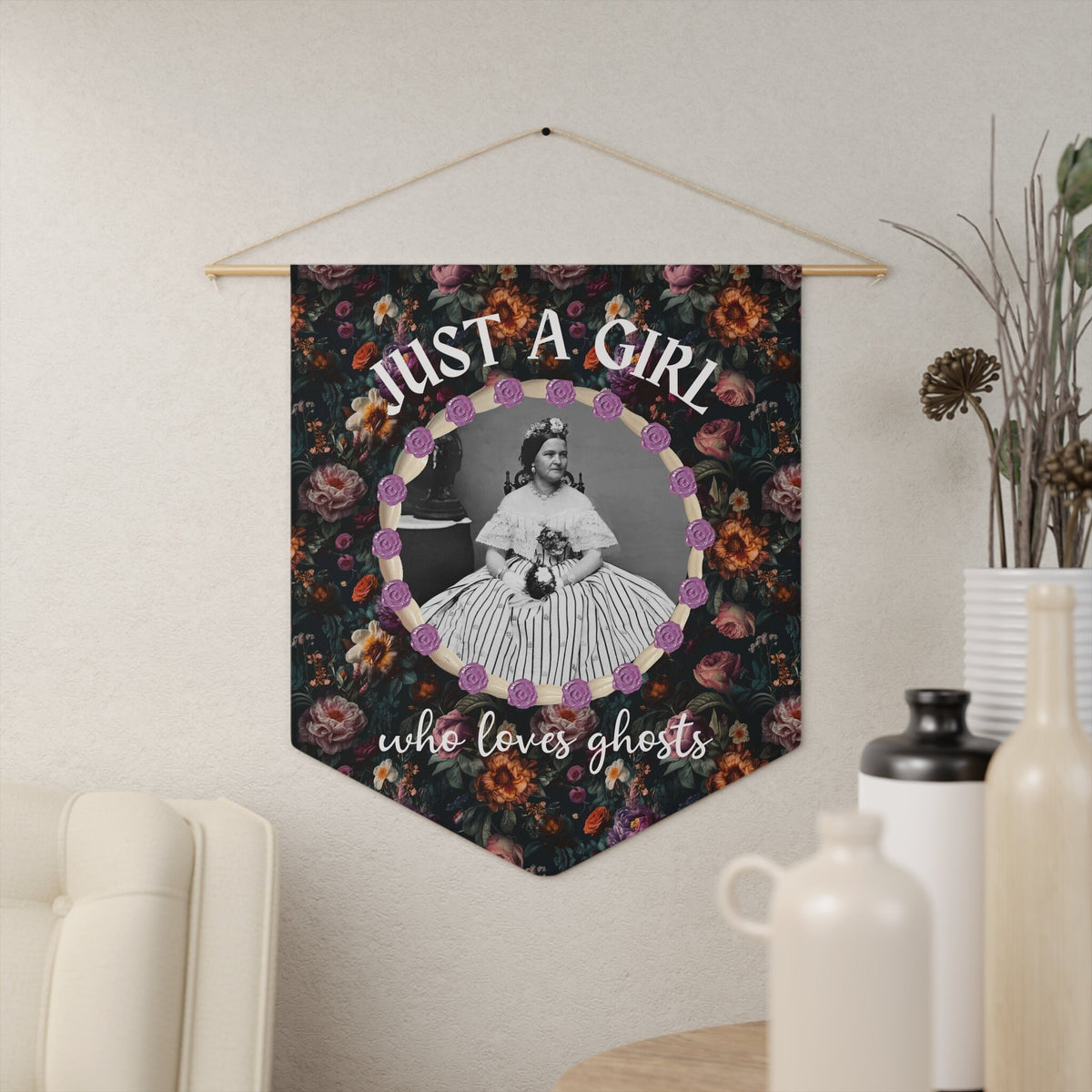 Spooky Ghost Lover Wall Pennant for Friend Who Loves History Mary Todd Lincoln Whimsigoth Halloween Class Decor Social Studies Teacher Graphic Tee – Fan Favorite · Must-Have Style