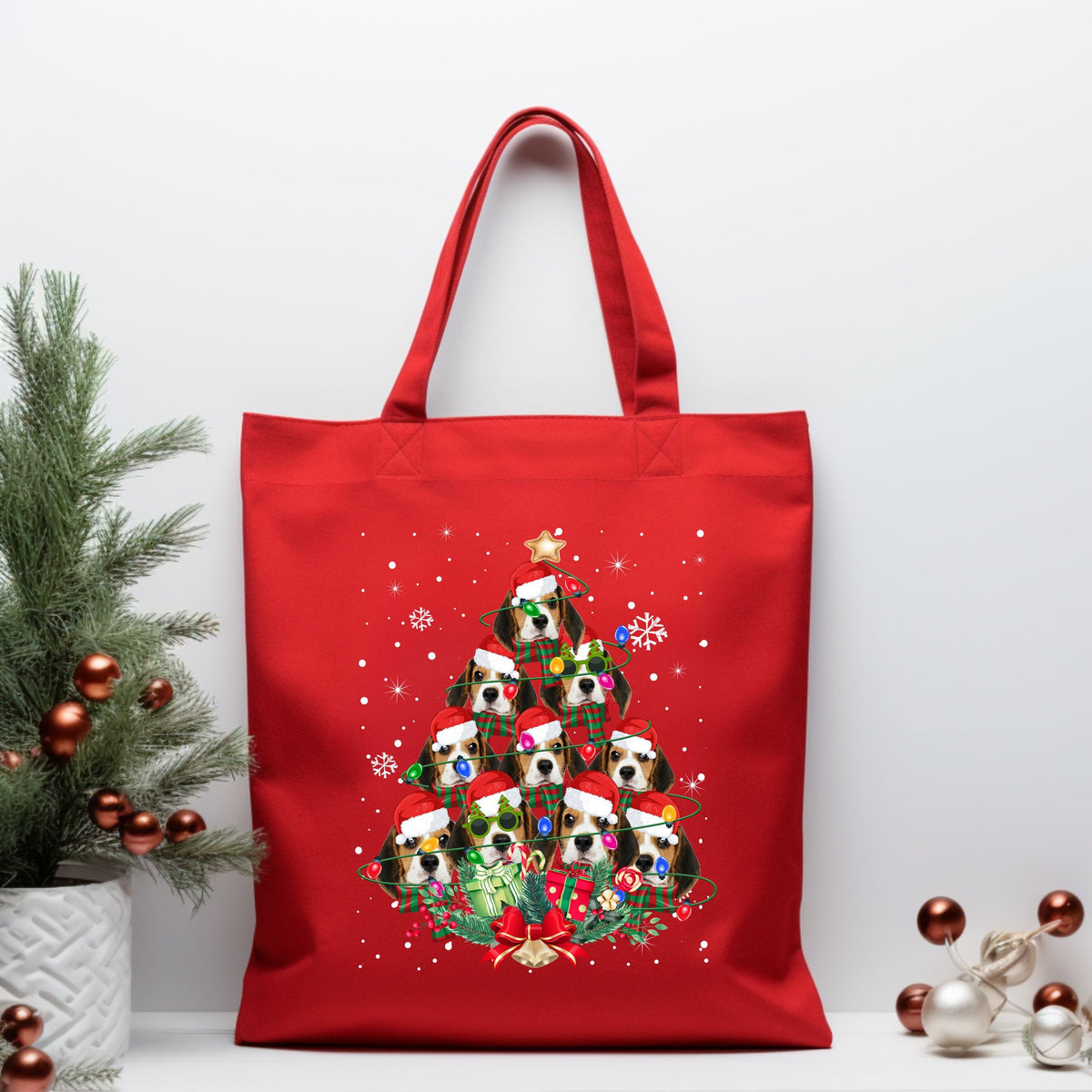 Christmas Xmas Stocking Filler Beagle Dog Bag For Men Women Kids Dog Themed Xmas Cotton Tote Bag For Life Xmas Sack Tote Bag – Everyday Comfort · Great Gift For Fans