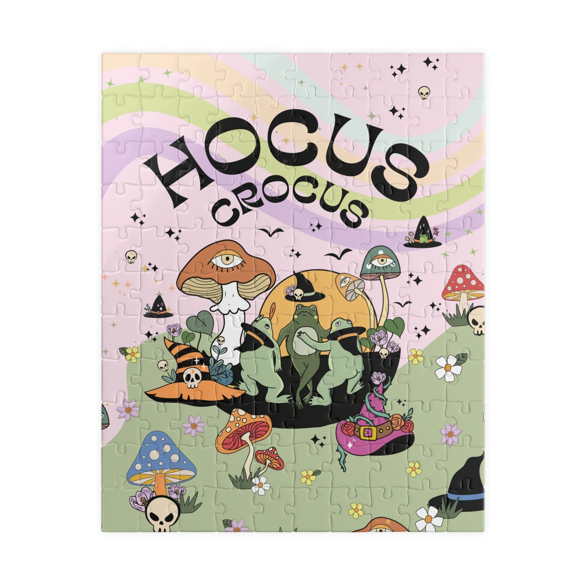 Funny Halloween Puzzle for Frog Lover or Garden Lover Difficult Puzzle for Adults 70s Retro Aesthetic Whimsigoth Mushroom Spooky Season Graphic Tee – Soft Feel · Must-Have Style