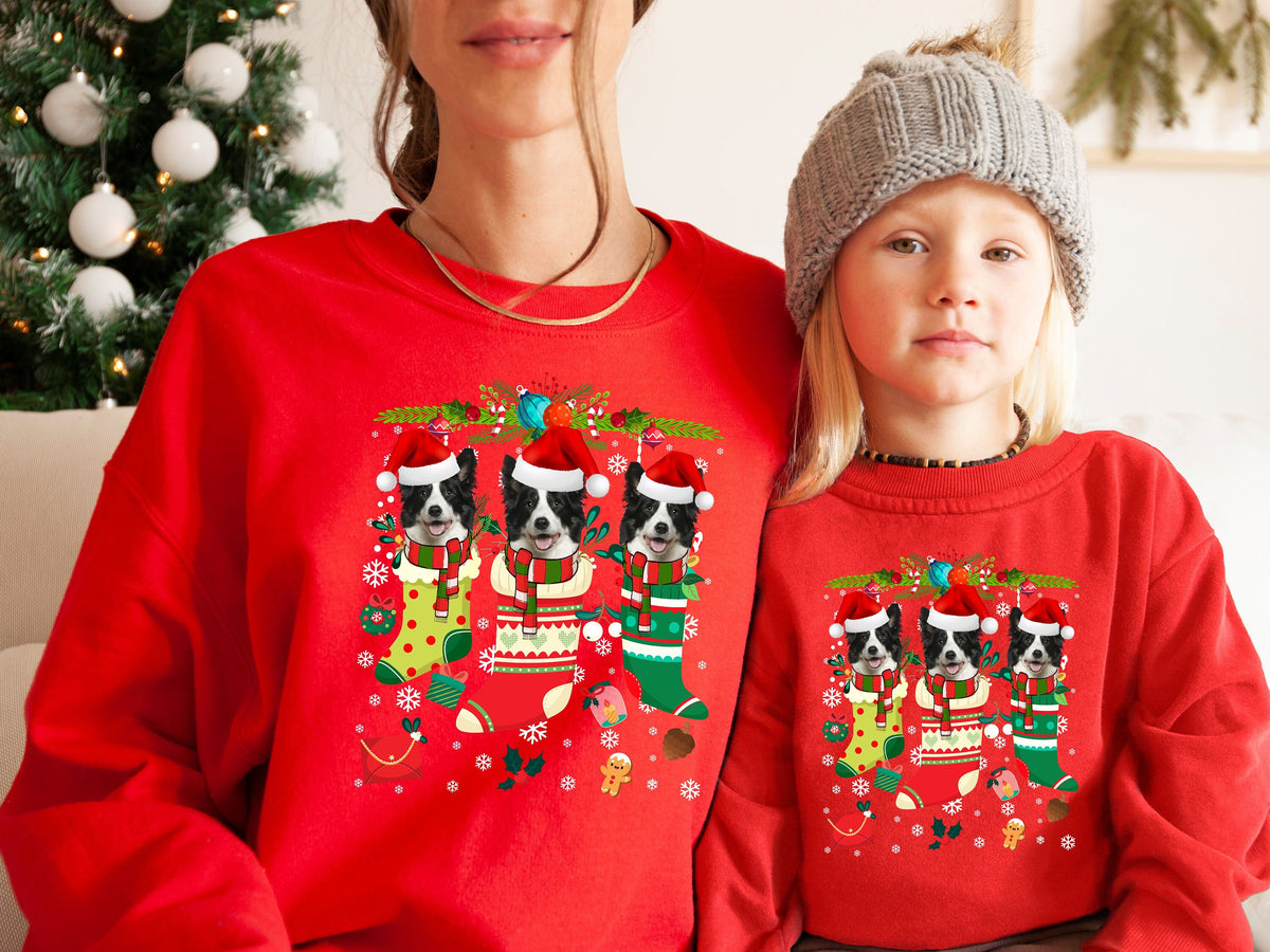 Xmas Sweatshirt Border Collie Dog Xmas Stocking Christmas Sweater Xmas Jumper For Men Women Kids Sweatshirt – Premium Graphic · Trending Graphic Apparel