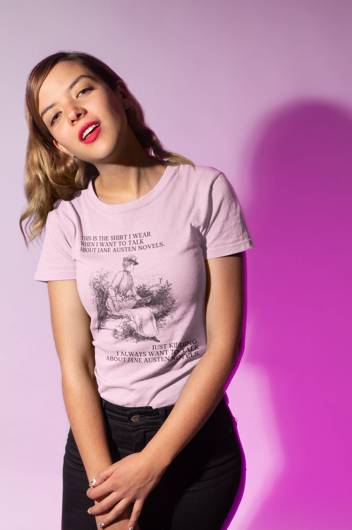 Bookish Jane Austen Tee Shirt for Romance Reader Funny Historical Romance Tee Shirt for Classic Literature Bookworm Romance Writer Gift Graphic Tee – Premium Graphic · High-Quality Print