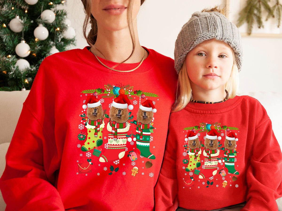 Xmas Sweatshirt Chow Chow Dog Xmas Stocking Christmas Sweater Xmas Jumper For Men Women Kids Sweatshirt – Bold Style · High-Quality Print