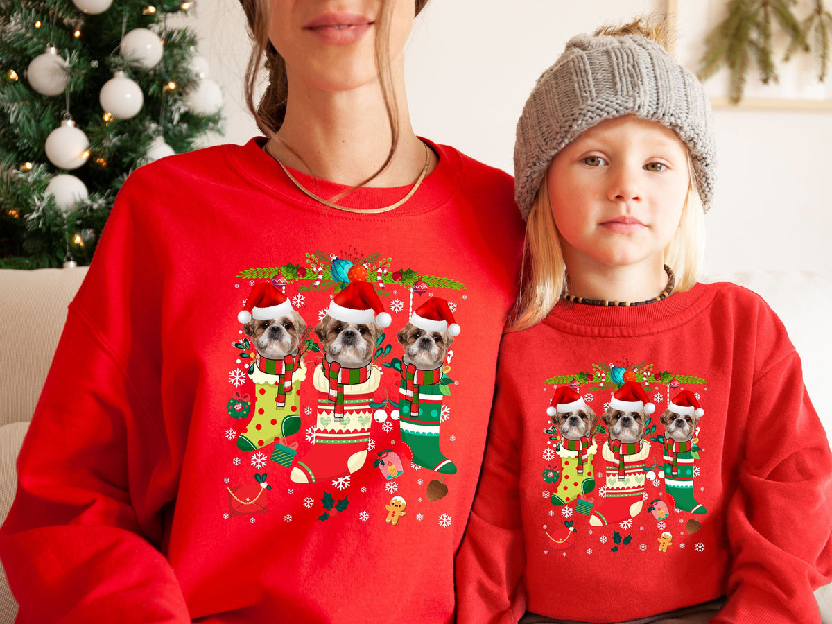 Xmas Sweatshirt Shih Tzu Dog Xmas Stocking Christmas Sweater Xmas Jumper For Men Women Kids Sweatshirt – Premium Graphic · Perfect For Daily Wear