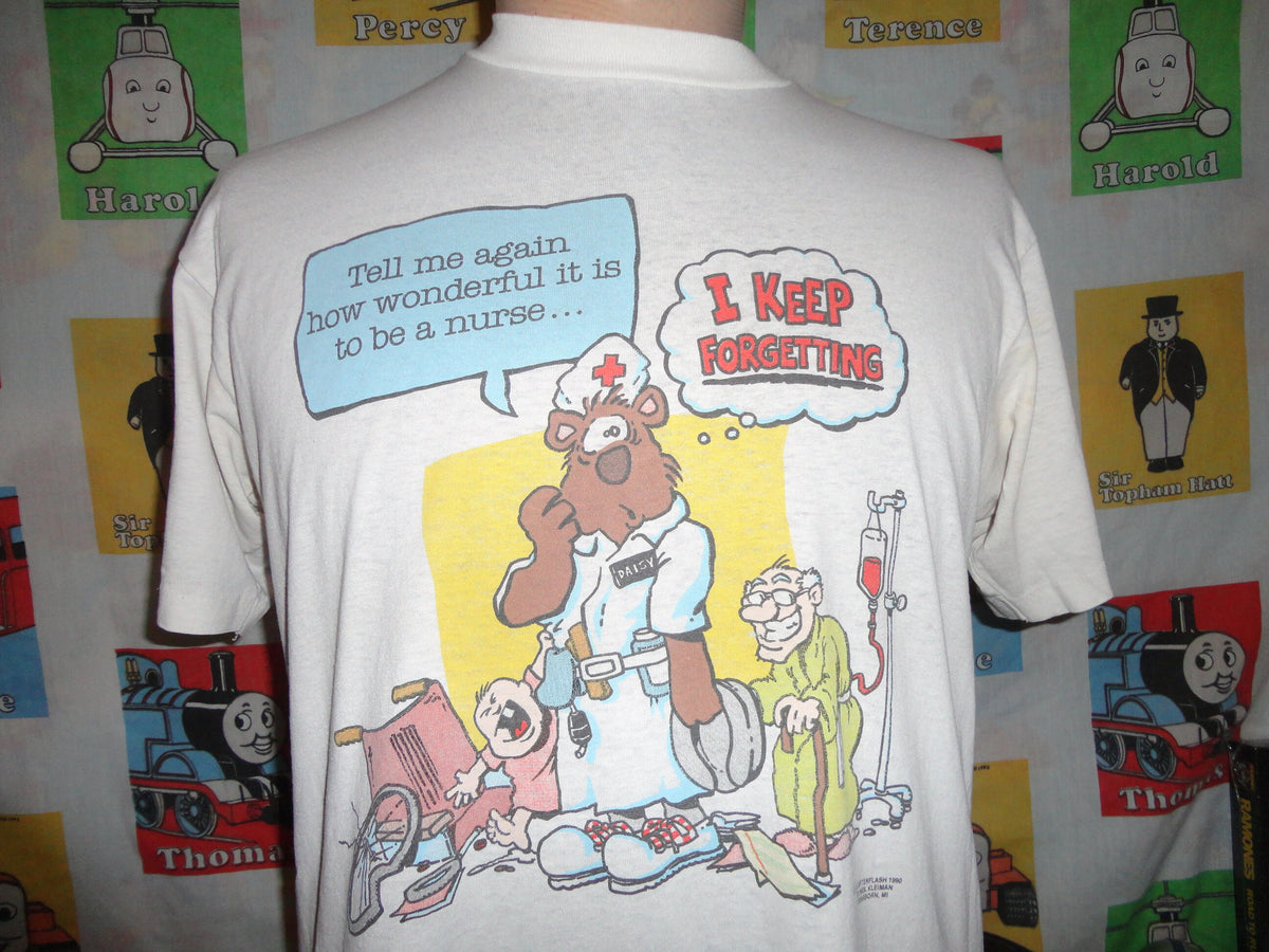 Vintage 9039s Tell Me Again How Wonderful it is to be a NurseForgetful Bear Nurse Funny T Shirt L Graphic Tee – Bold Style · Must-Have Style