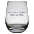 Broken Nose Gift Stemless Wine Glass Fractured Nose Gift Get Well Gift for Fractured Nose Broken Nose Survivor Graphic Tee – Aesthetic Look · Must-Have Style