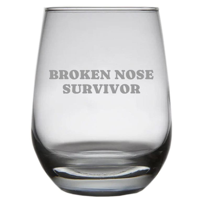 Broken Nose Gift Stemless Wine Glass Fractured Nose Gift Get Well Gift for Fractured Nose Broken Nose Survivor Graphic Tee – Aesthetic Look · Must-Have Style