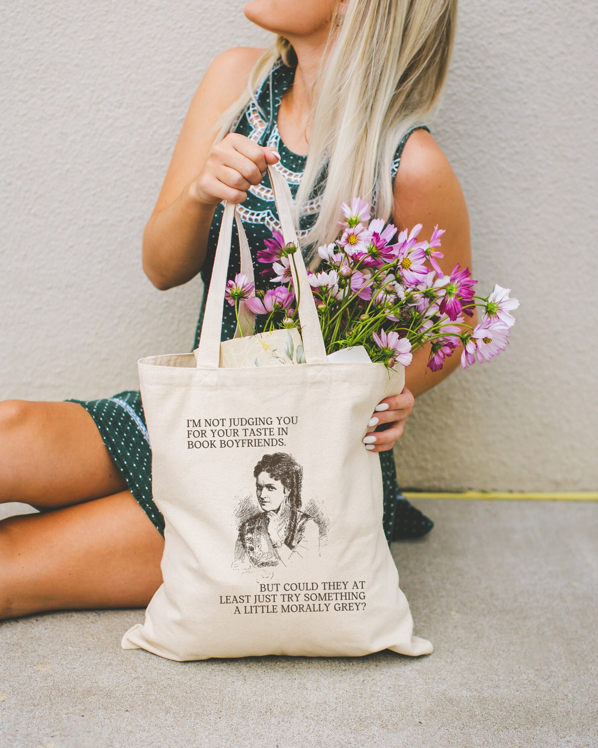 Funny Bookish Tote Bag for Romance Reader Morally Grey Book Boyfriends Silly Historical Fiction Tote Romance Writer Author Bookworm Gift Tote Bag – Easygoing Wear · Must-Have Style