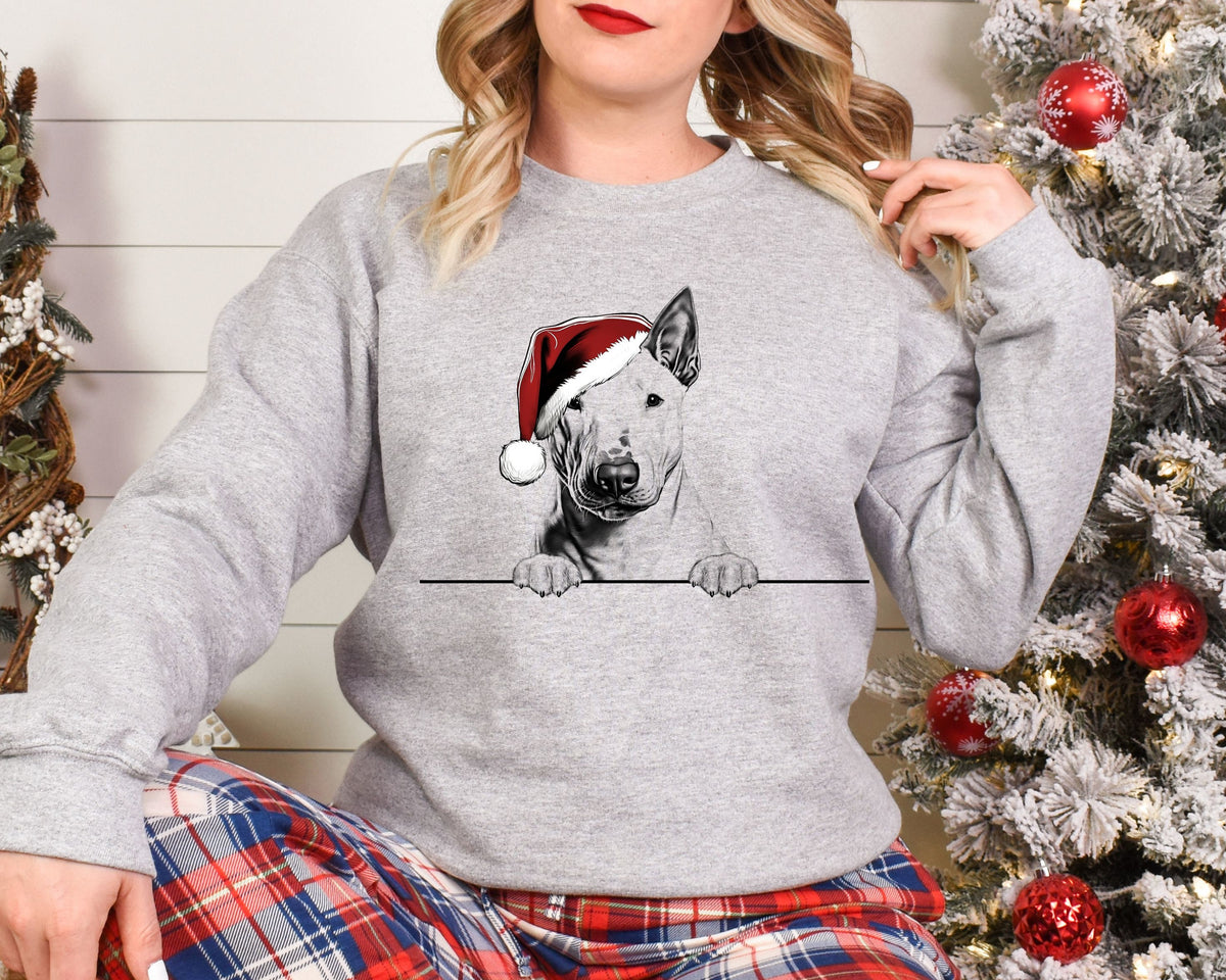 Xmas Sweatshirt Bull Terrier Dog Christmas Sweater Xmas Jumper Day Santa Hat For Men Women Kids Sweatshirt – Cozy Vibes · Must-Have Style