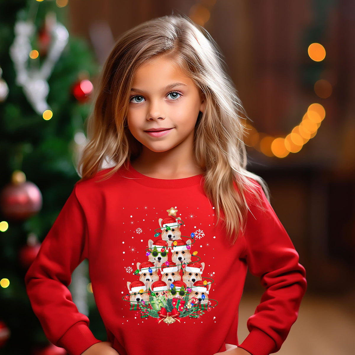 Kids Xmas Jumper Pembroke Welsh Corgi Dog Kids Xmas Gifts Childrens Xmas Sweater Kids Christmas Sweatshirt Childs Xmas Shirt Sweatshirt – Soft Feel · High-Quality Print
