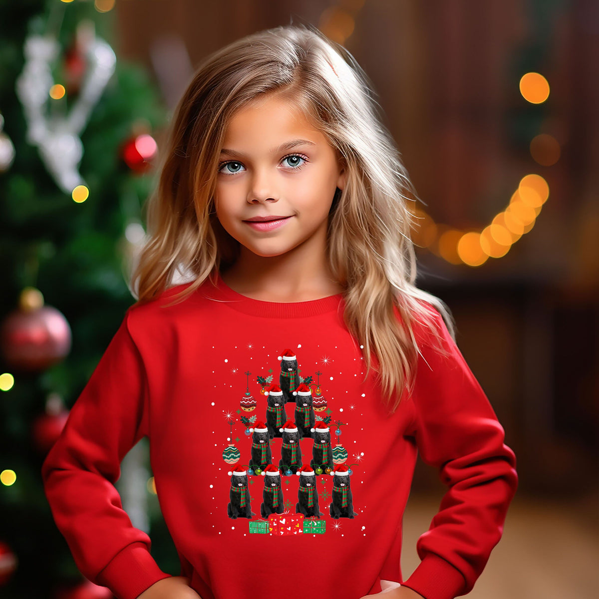 Kids Christmas Jumper Newfoundland Dog Kids Xmas Gift Childrens Xmas Sweater Kids Christmas Sweatshirt Childs Xmas Tree 2 Sweatshirt – Aesthetic Look · High-Quality Print