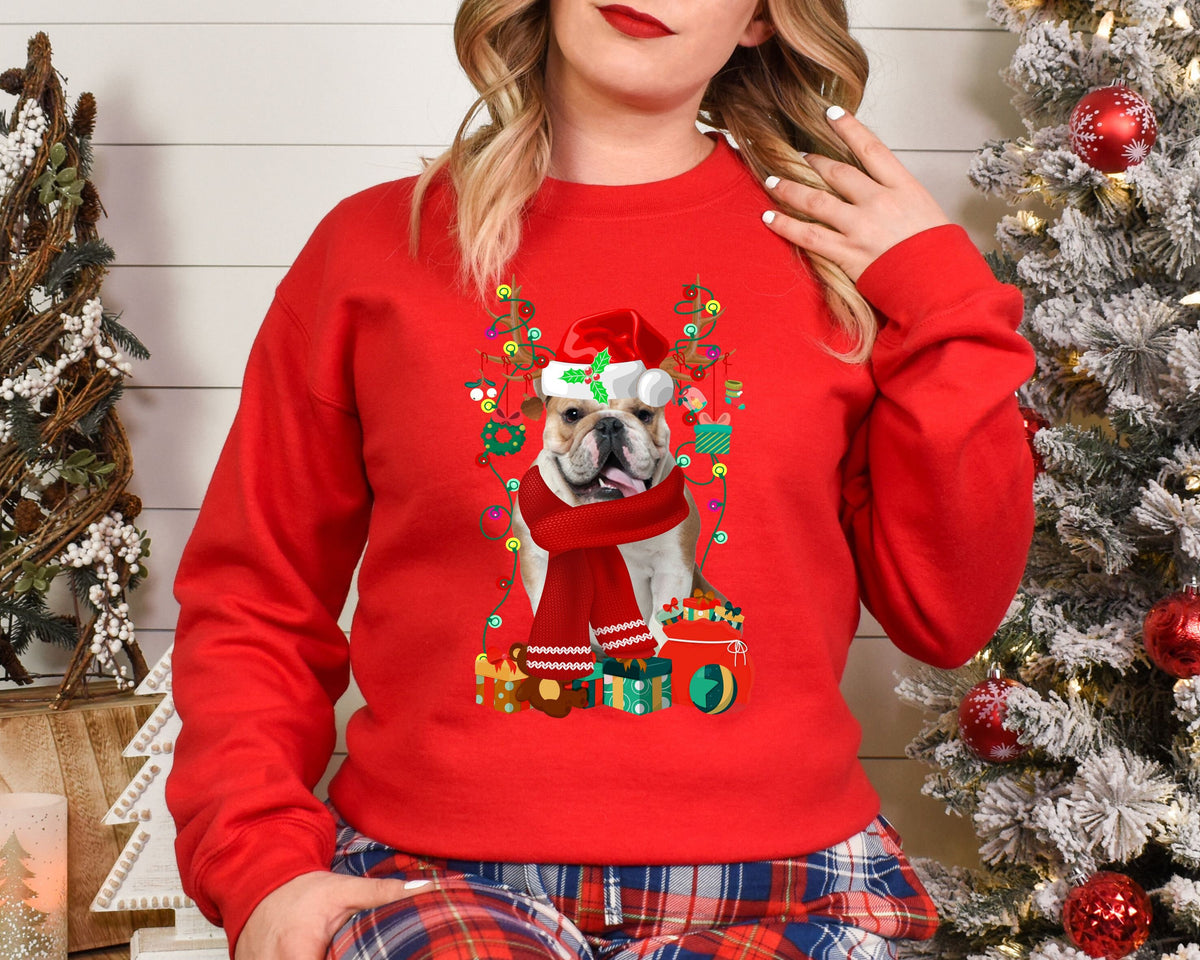 Xmas Sweatshirt English Bulldog Dog Christmas Sweater Unisex Xmas Jumper Day Stocking Filler Sweatshirt – Soft Feel · Perfect For Daily Wear