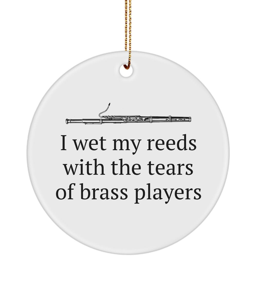 Funny Bassoon Ceramic Ornament Funny Bassoon Gift Bassoonist Gift Ceramic Ornament With Gold Ribbon Tears of Brass Players Graphic Tee – Everyday Comfort · Top Pick For Any Outfit