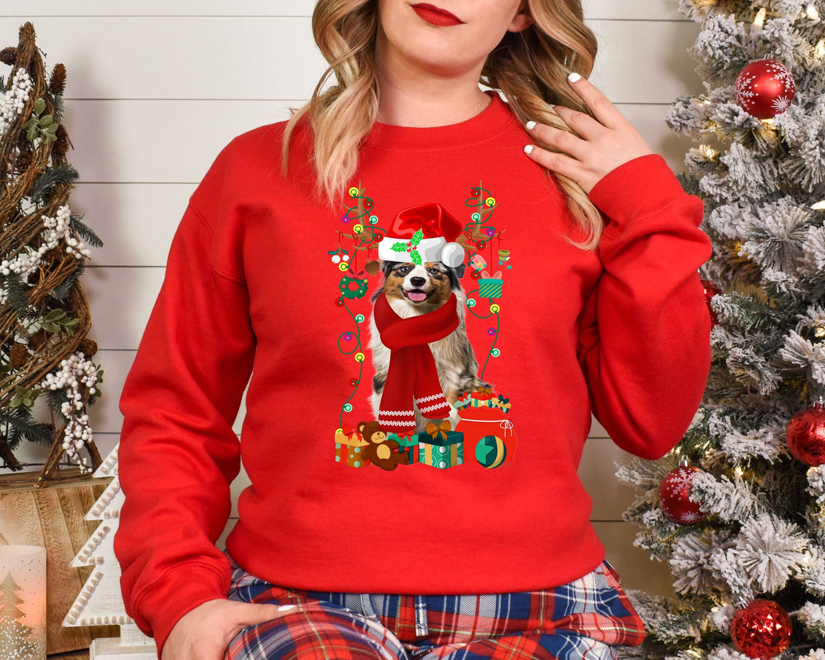 Xmas Sweatshirt Australian Shepherd Dog Christmas Sweater Unisex Xmas Jumper Day Stocking Filler Sweatshirt – Premium Graphic · Perfect For Daily Wear