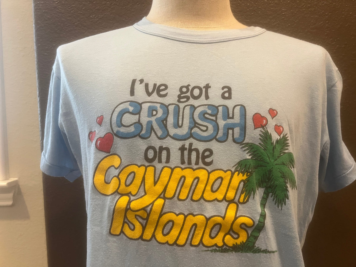 Vintage 8039s Crush on the Cayman Islands Blue T Shirt Size L Graphic Tee – Premium Graphic · Must-Have Style