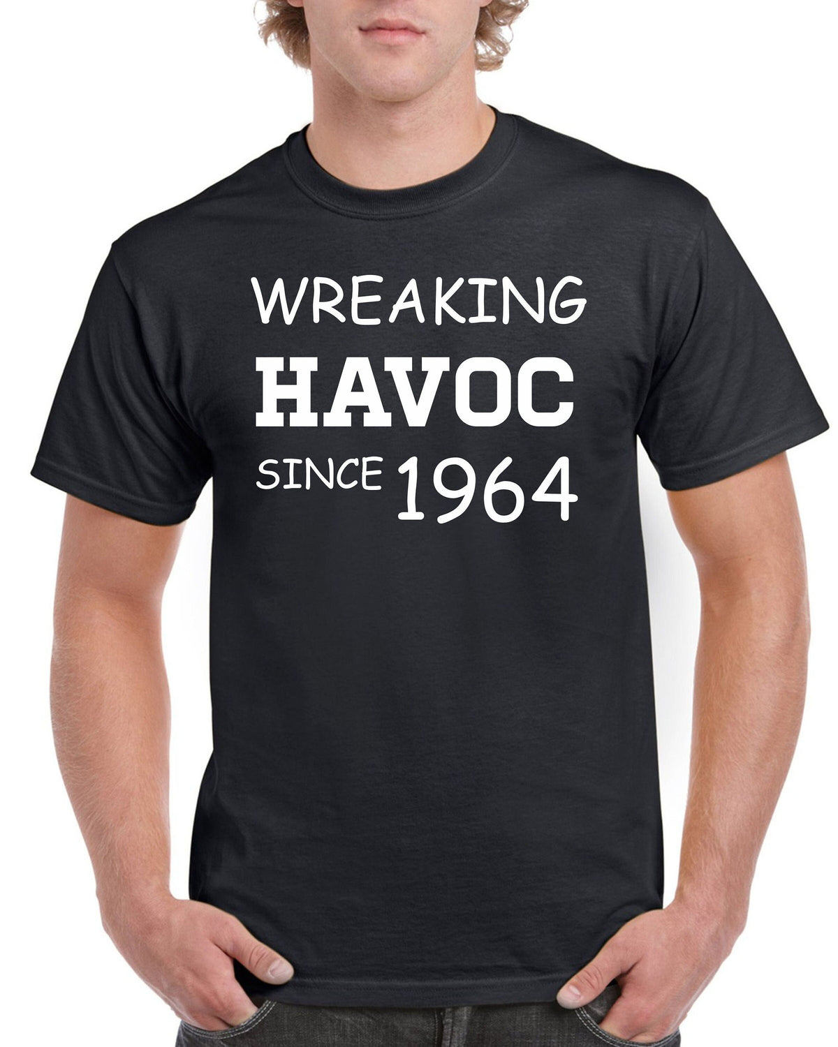 Mens 60th Birthday Gifts For Dad T Shirt Top Shirt Gift Present Sixty 60 Years Old Wreaking Havoc Since Year 1964 Funny Tee Graphic Tee – Premium Graphic · Perfect For Daily Wear