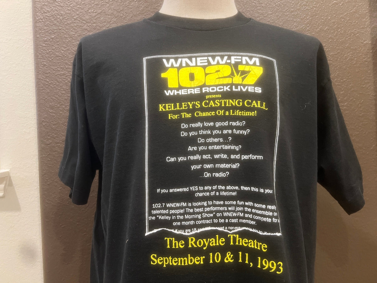 Vintage 9039s 1993 WNEW 1027 FM Rock Radio Station 1993 Black T Shirt Size XL Graphic Tee – Cozy Vibes · High-Quality Print