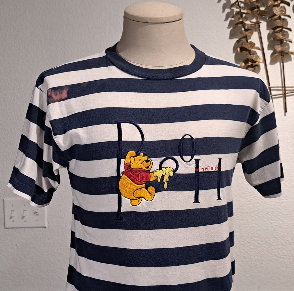 Vintage 90s Winnie The Pooh blue striped Tshirt size XL Graphic Tee – Soft Feel · Must-Have Style