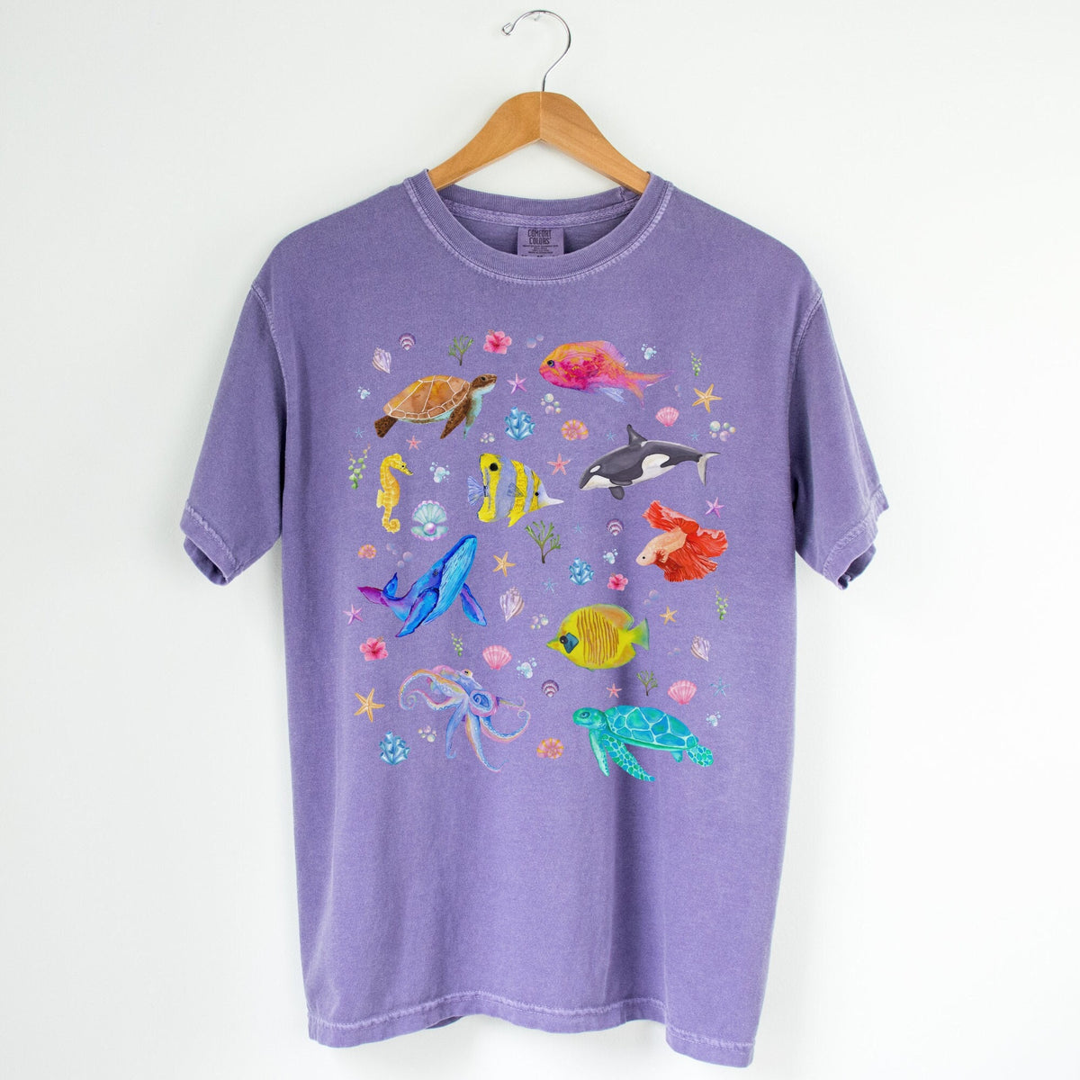 Cute Ocean Animal Shirt for Summer Silly Grandma Aesthetic Tee Shirt with Whales Fish Sea Turtles and Octopus Coconut Girl Aesthetic Graphic Tee – Soft Feel · Top Pick For Any Outfit