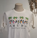 Vintage 90s Aruba One Happy Island white Tshirt size XL Graphic Tee – Aesthetic Look · Trending Graphic Apparel