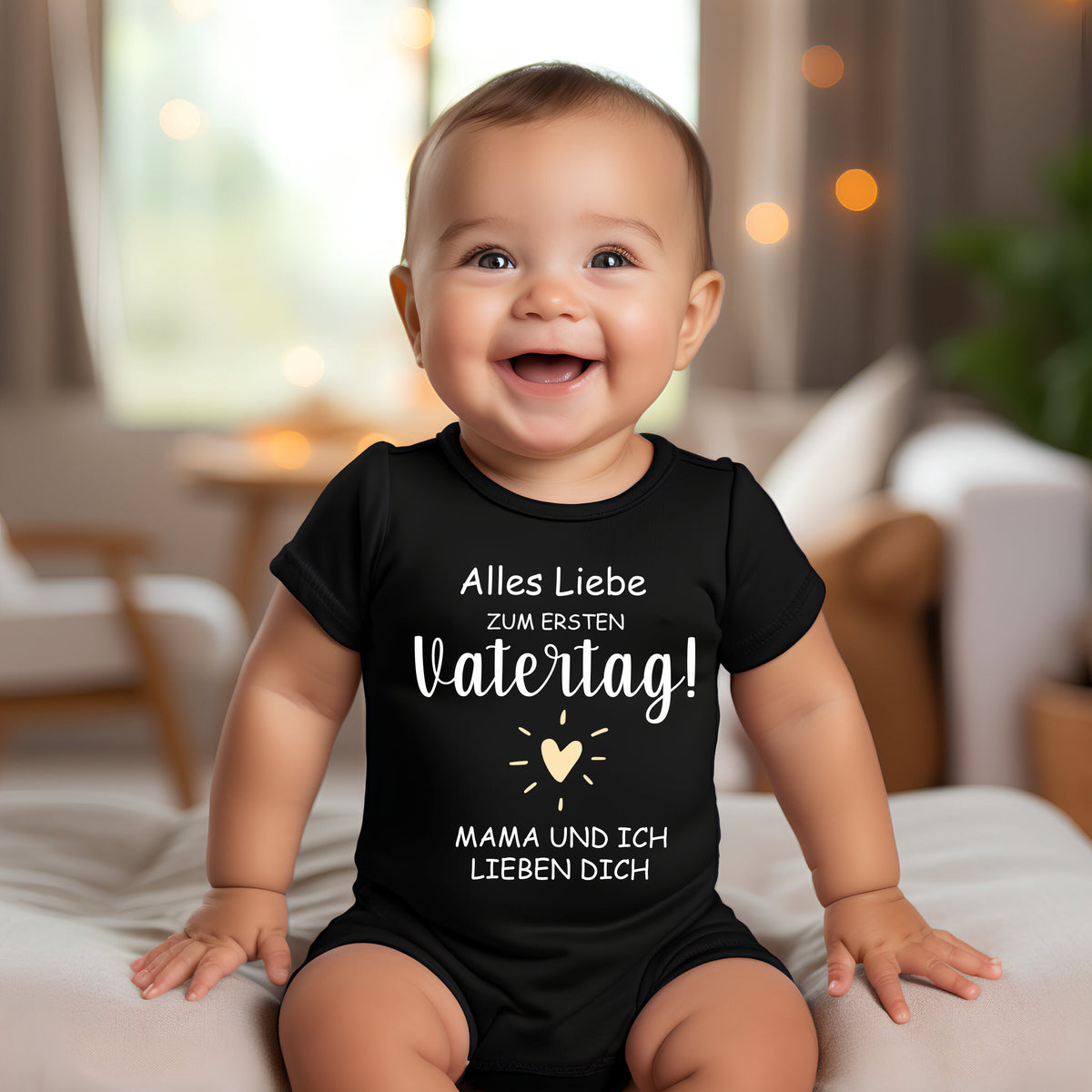 Happy Father's Day: Cute baby bodysuit for special moments. Father's Day 2025. First Father's Day gift. Festive greetings for
