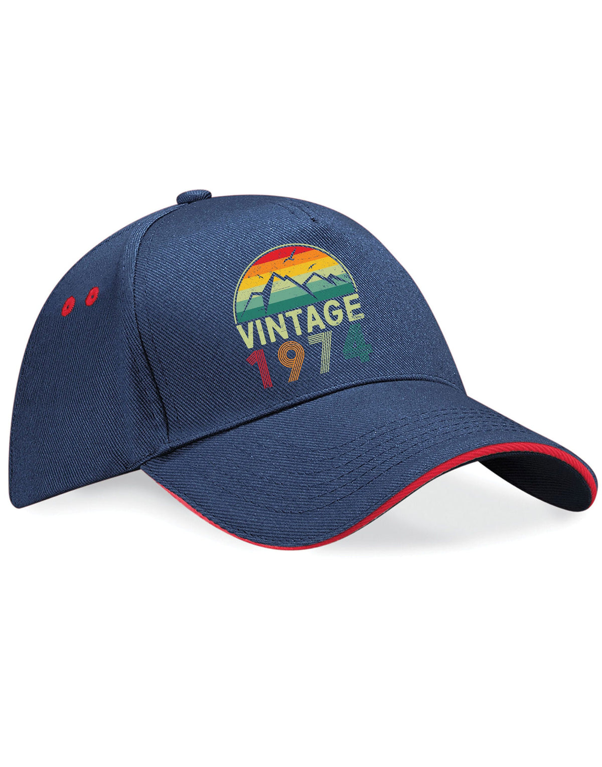 50th Birthday Hat 50 Years Old Born In 1974 Gifts 5 Panel Cotton Cap Sandwich Peak Vintage 1974 Graphic Tee – Cozy Vibes · High-Quality Print