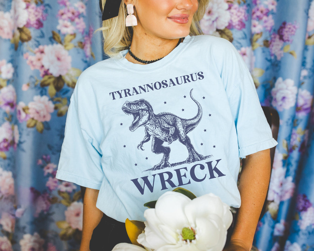 Funny Unhinged Dinosaur Tee Shirt for Friend Who Loves Dinosaurs Tyrannosaurus Wreck Silly Paleontologist Gift Goblincore TRex Shirt Graphic Tee – Cozy Vibes · Perfect For Daily Wear