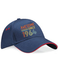 60th Birthday Hat 60 Years Old Born In 1964 Gifts 5 Panel Cotton Cap Sandwich Peak Awesome Since 1964 1 Graphic Tee – Everyday Comfort · Perfect For Daily Wear