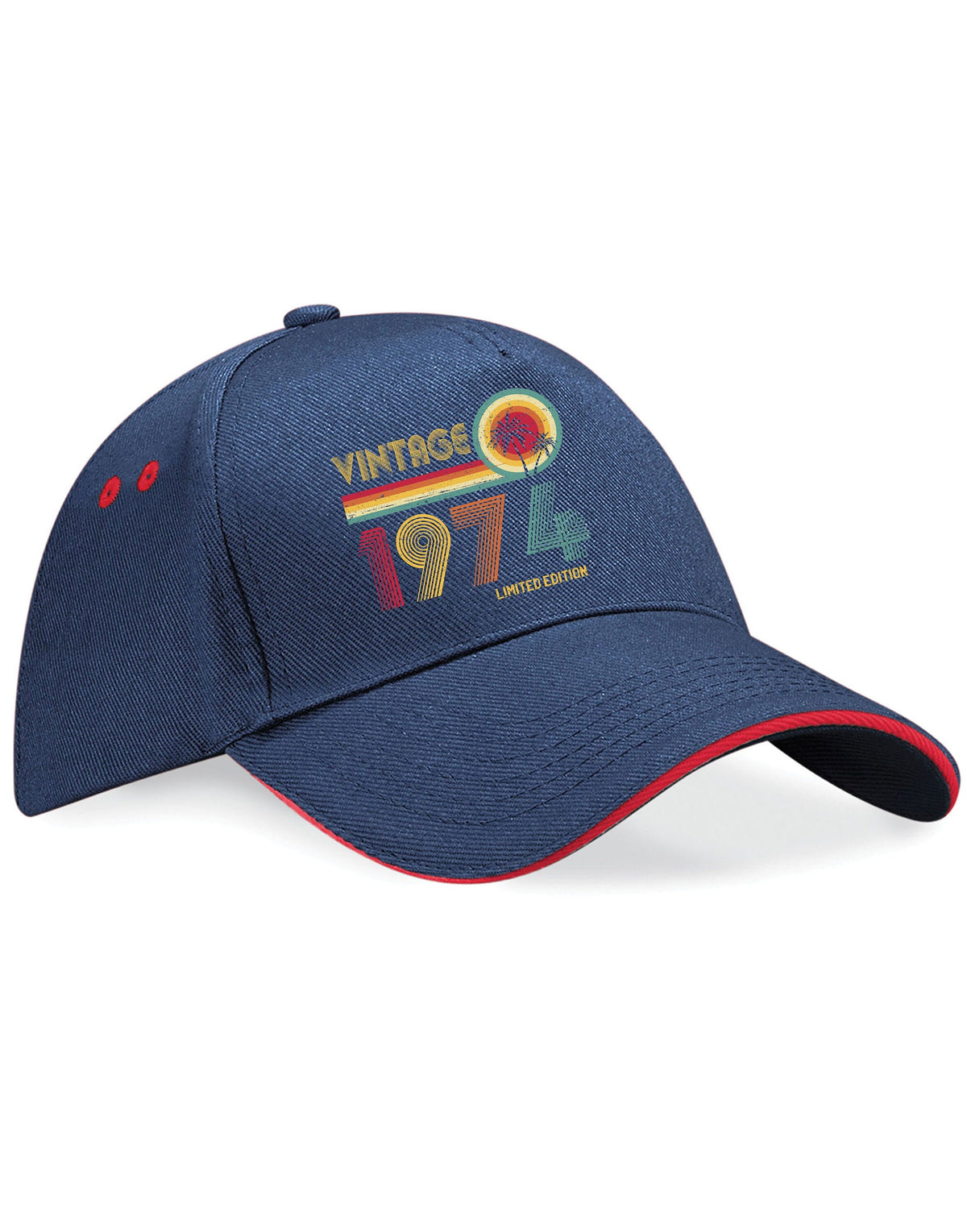 50th Birthday Hat 50 Years Old Born In 1974 Gifts 5 Panel Cotton Cap Sandwich Peak Vintage 1974 Limited Edition Graphic Tee – Warm & Stylish · High-Quality Print