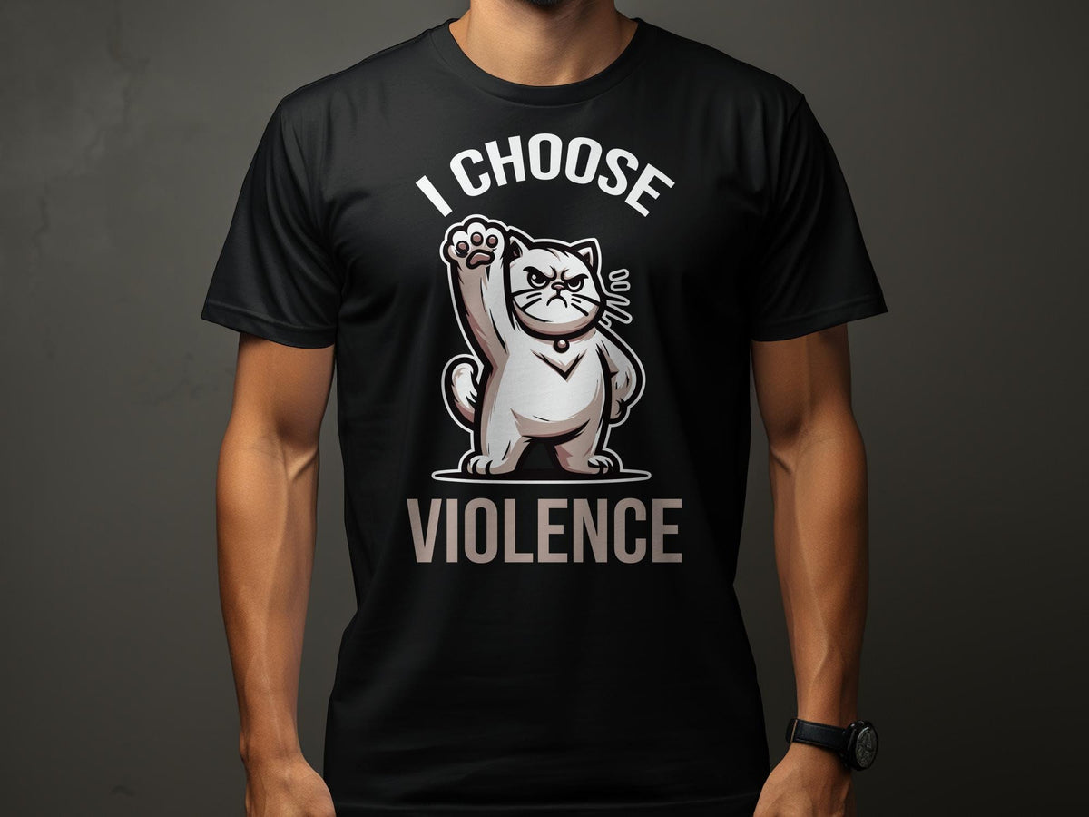 Angry Cat TShirt I Choose Violence Graphic Tee Unisex Casual Cotton Shirt Funny Cat Lover Gift Graphic Tee – Warm & Stylish · Must-Have Style