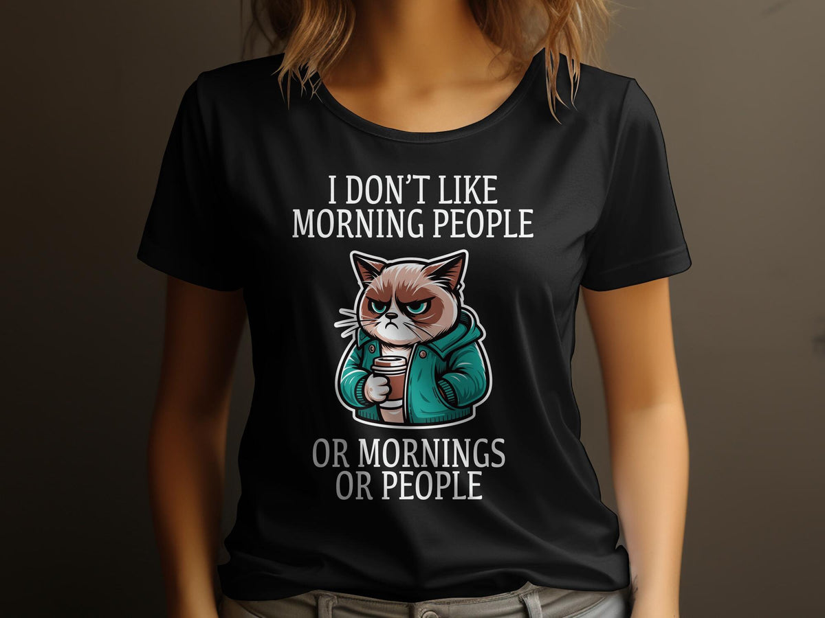 Grumpy Cat TShirt I Don39t Like Morning People Funny Cat Lover Gift Womens Tee Graphic Tee Graphic Tee – Bold Style · Top Pick For Any Outfit