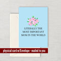 Cute Mother Greeting Card Mother39s Day Card Mom Card Mother Birthday Greeting Card Most Important Mom In The World Graphic Tee – Bold Style · Perfect For Daily Wear