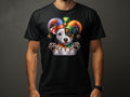 Cute Jack Russell Dog Pup in Jester Hat TShirt Colorful Puppy Graphic Tee Fun Animal Shirt for All Ages Graphic Tee – Easygoing Wear · Must-Have Style