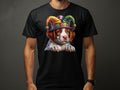 Brittany Dog Pup in Jester Hat TShirt Cute Puppy Graphic Tee Colorful Jester Cap Pet Lover Gift Unisex Tee Graphic Tee – Warm & Stylish · High-Quality Print