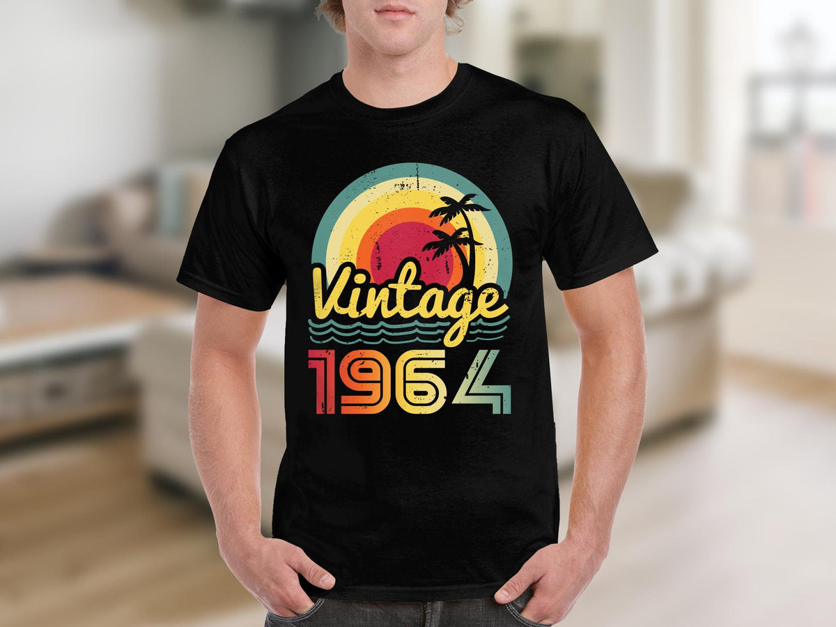 60th Birthday Gifts Vintage 1964 Retro Sunset Beach Graphic TShirt Soft Unisex Tee Perfect Birthday Gift Graphic Tee – Bold Style · Top Pick For Any Outfit