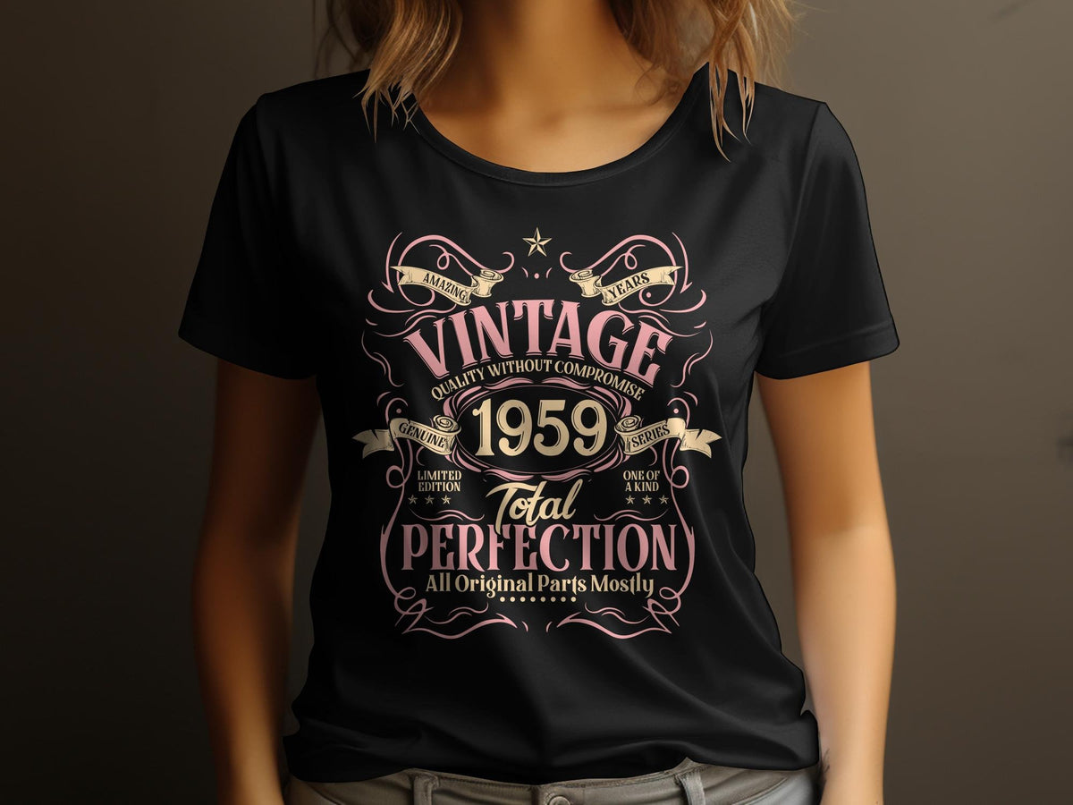 Vintage 1959 Total Perfection TShirt Limited Edition Retro Birthday Gift Aged to Perfection Classic Tee for Men and Women Graphic Tee – Warm & Stylish · Trending Graphic Apparel