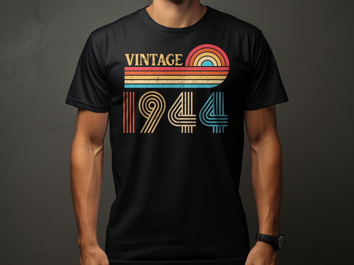 80th Birthday Retro Rainbow Graphic TShirt Vintage Inspired Design Tee Classic 1940s Style Shirt Unisex Casual Wear Graphic Tee – Cozy Vibes · Top Pick For Any Outfit
