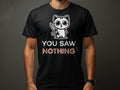 Cute Cat TShirt Funny Cartoon Kitty With Scissors You Saw Nothing Tee Unisex Graphic Shirt Graphic Tee – Fan Favorite · Must-Have Style
