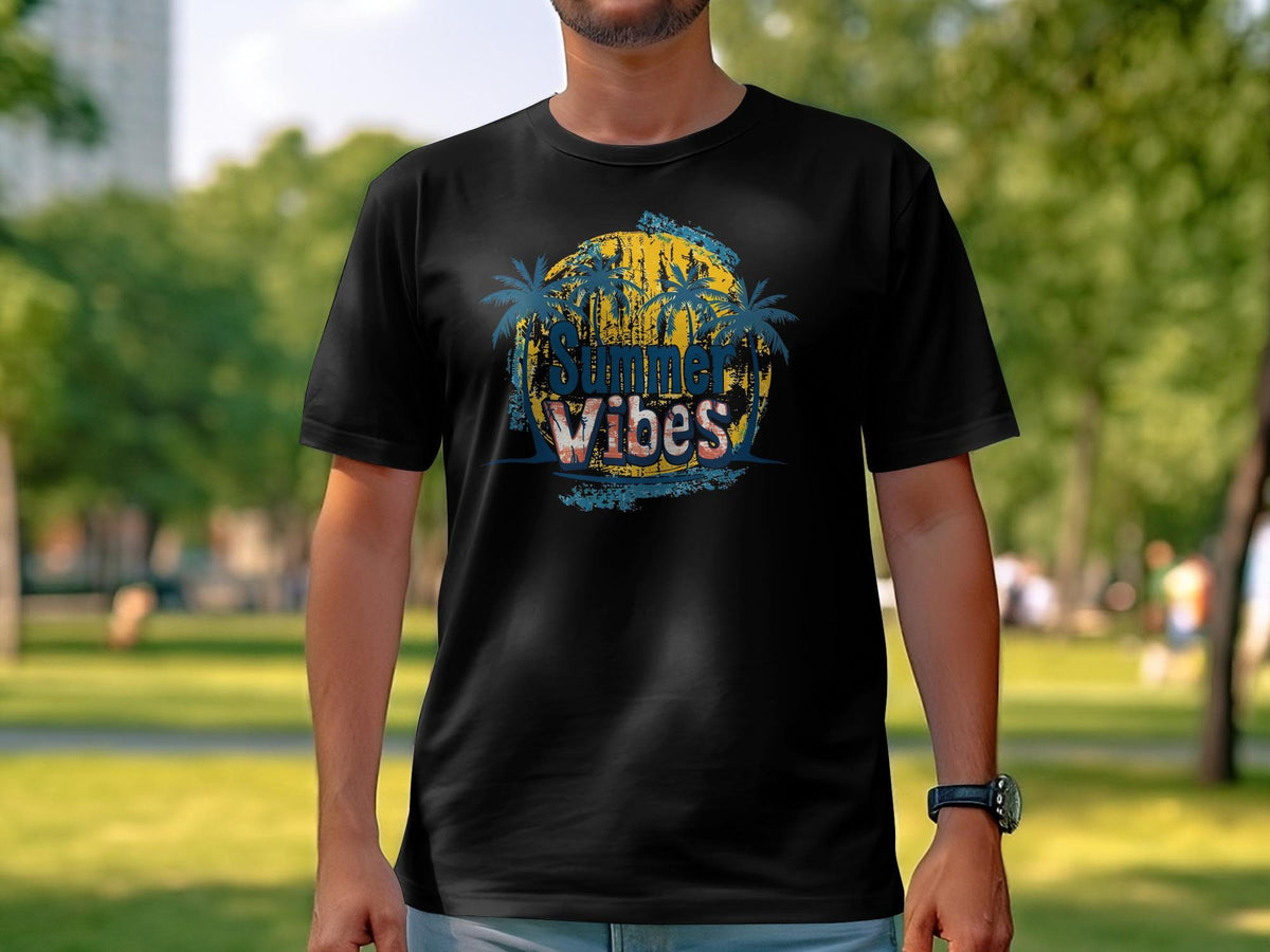 Summer Vibes TShirt Tropical Palm Tree Graphic Vintage Beach Sunset Tee Unisex Graphic Tee – Bold Style · High-Quality Print