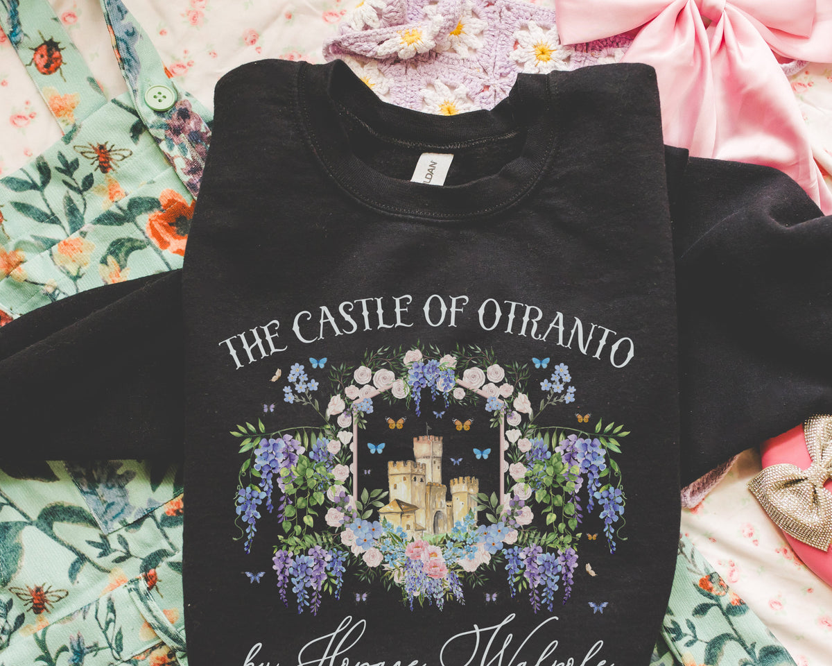 Floral Gothic Literature Crewneck Reader Who Loves Scary Stories Spooky Bookish Gift for Bookworm Horace Walpole Castle of Otranto Shirt Graphic Tee – Warm & Stylish · Perfect For Daily Wear