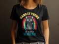 Hang In There Cat TShirt Vintage Rainbow Funny Quote Inspirational Message Trendy Graphic Tee Womens Tee Graphic Tee – Fan Favorite · Trending Graphic Apparel