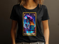 Vibrant Tarot Card Skeleton TShirt Mystical Celestial Moon Stars Design Colorful Gothic Womens Fashion Tee Graphic Tee – Easygoing Wear · Trending Graphic Apparel