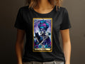 Gothic Witch Tarot Card Womens TShirt Skeleton Witch and Black Cat Mystical Tarot Tee Halloween Apparel Unique Gift Idea Graphic Tee – Aesthetic Look · Great Gift For Fans
