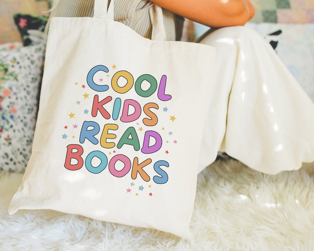 Cute Book Lover Tote Bag for Library with Stars Cool Kids Read Books Adorable Y2K Aesthetic Tote for Bookworm Daughter Who Loves Books Tote Bag – Soft Feel · Great Gift For Fans