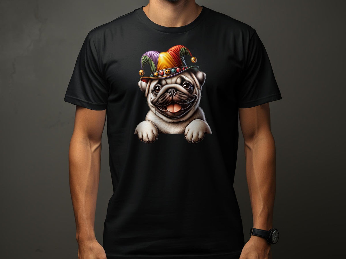 Cute Pug Dog Pup in Jester Hat TShirt Fun Cartoon Animal Graphic Tee Unique Pet Lover Gift Unisex Graphic Tee – Aesthetic Look · Trending Graphic Apparel
