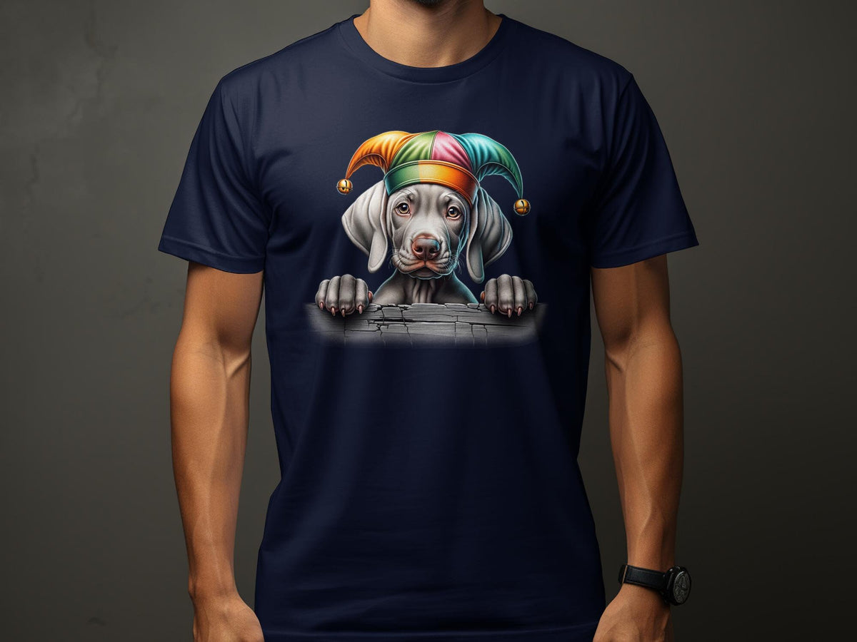 Jester Hat Weimaraner Dog Puppy TShirt Pet Lover Gift Animal Graphic Tee Unisex Clothing Fun Dog Themed Apparel Graphic Tee – Warm & Stylish · Must-Have Style