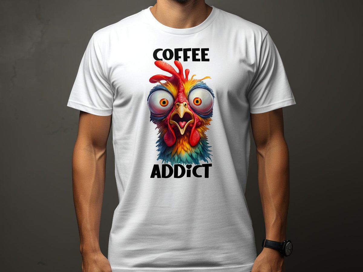 Funny Sarcastic Coffee Addict Chicken TShirt Colorful Unisex Tee with Wacky Hen Design Humorous Animal Lover Gift Graphic Tee – Everyday Comfort · Perfect For Daily Wear